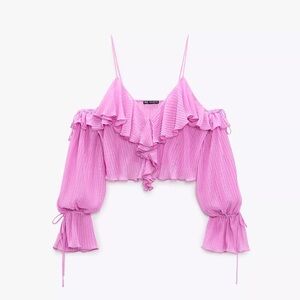 Elegant Pink Ruffled Women's Top